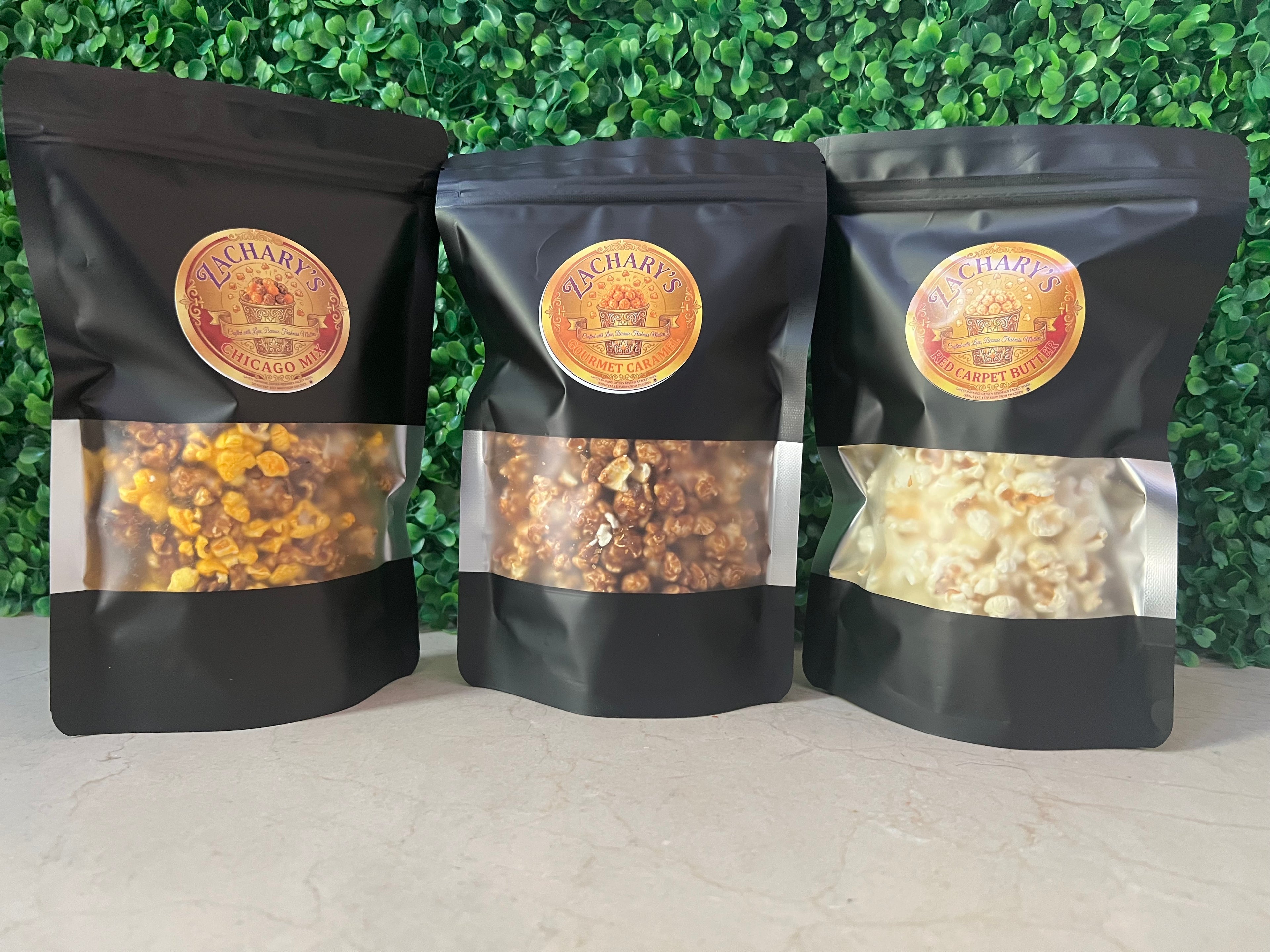 Chicago Mix Gourmet Popcorn – Matte Black 6oz Bags (Case of 24)